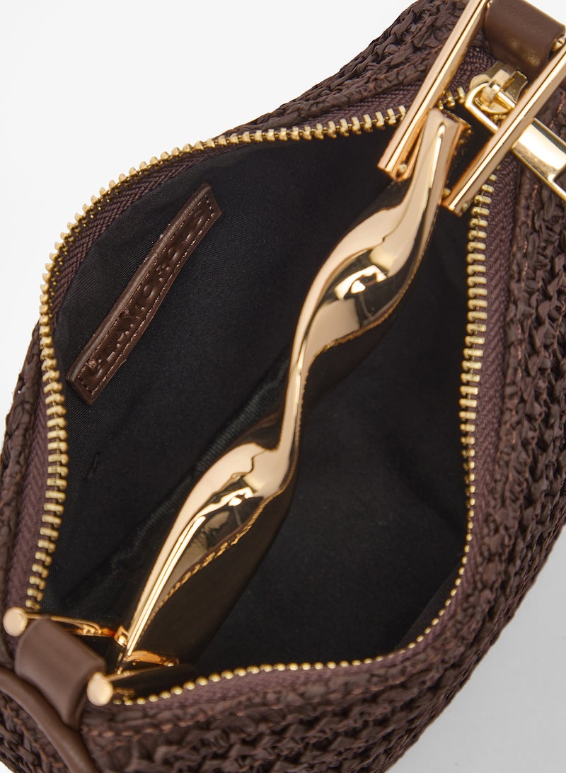 جلاموروس حقيبة يد رافيا بمقبض ذهبي - Image 4